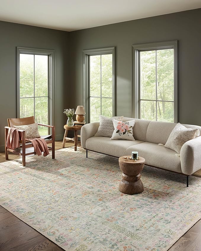 Loloi Rifle Paper Co. Maison Collection MAO-07 Khaki 3'-9" x 5'-6", .19" Pile Height, Accent Rug