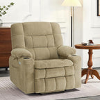 MCombo Dual Motor Power Lift Recliner Chair for Elderly, Lay Flat Lift Chair with Heat and Massage, Petite Wide Lift Chair, Cup Holders, USB A&C Ports, Fabric R7894 (Small-Wide, Beige)