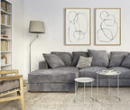 Kate and Laurel Sylvie Modern Circles and Going in Circles Framed Linen Textured Canvas Wall Art Set by Teju Reval of SnazzyHues, 2 Piece 23x33 Natural, Decorative Abstract Art Prints for Wall