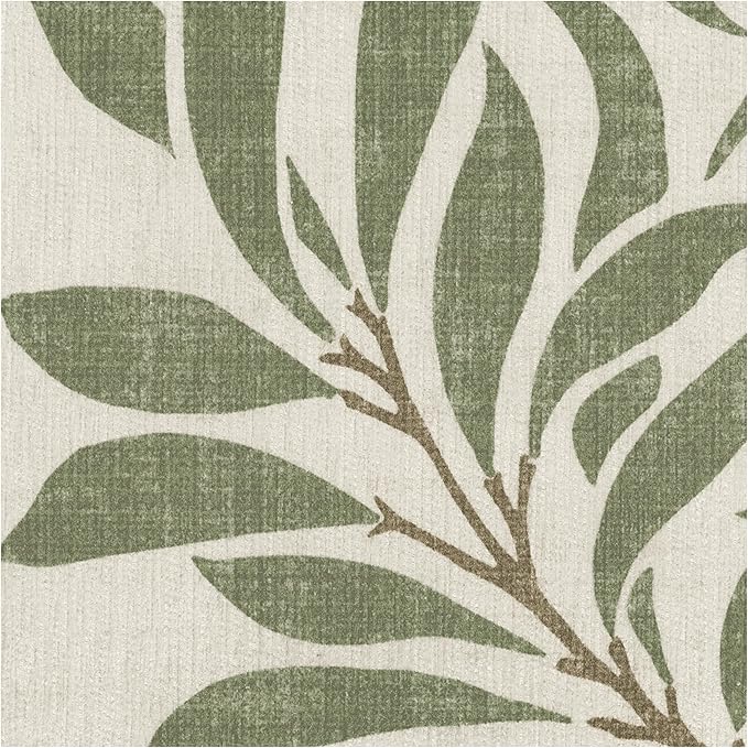 RUGGABLE x Morris & Co Machine Washable Area Rug – Pure Willow Boughs Green 5x7, Stain-Resistant, Non-Slip – Medium Rugs for Living Room, Bedroom, Hallway, Entryway & Office–with Cushioned Pad