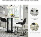 Signature Design by Ashley Centiar 24" Counter Height Modern Bucket Barstool, 2 Count, Black