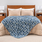 Berkshire Blanket Peanuts® VelvetLoft® Cute Character Snoopy Plush Blanket,Navy Tonal,King 90 in x 108 in (Official Peanuts® Product)