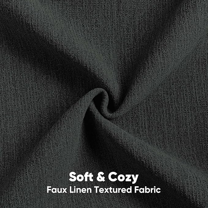 FUTEI Black Chenille Decorative Throw Pillow Covers 16x16 Inch Set of 2,Soft Cozy Faux Linen Textured Cushion Case,Farmhouse Home Decor for Couch Living Room
