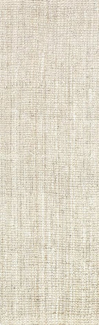 nuLOOM Ashli Solid Farmhouse Jute Runner Rug, 2' 6" x 6', Off-white