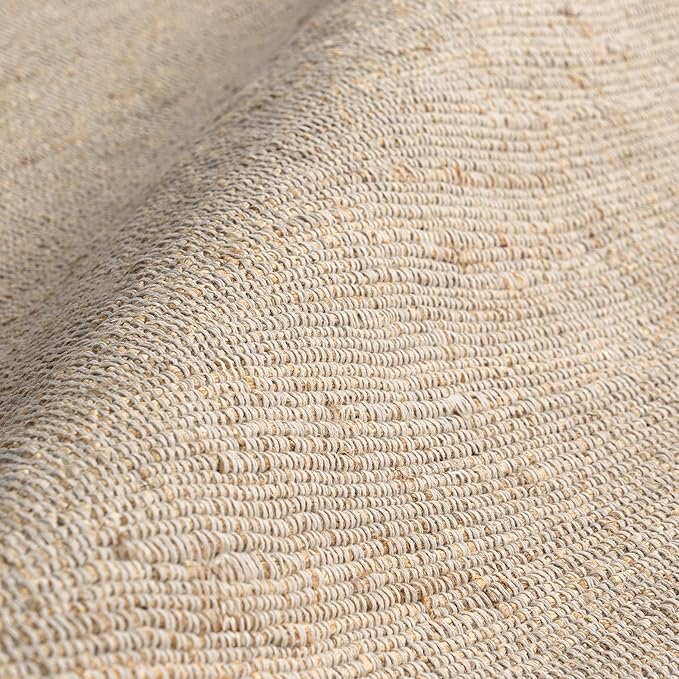 nuLOOM 9x12 Elfriede Jute & Cotton Hand Woven Area Rug, Natural, Solid Rustic Farmhouse Style, Weaved Design, Natural Fiber, For Bedroom, Living Room, Dining Room, Hallway, Office, Entryway