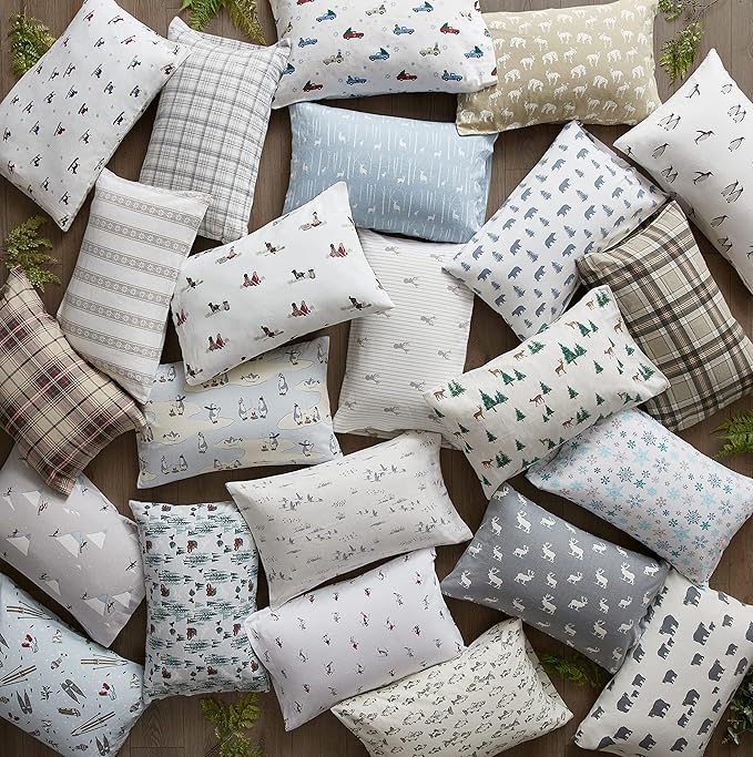 Eddie Bauer - Twin Sheets, Cotton Flannel Bedding Set, Brushed For Extra Softness, Cozy Home Decor (Tree Farms, Twin)
