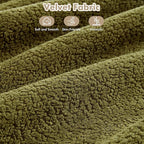37.1" Ottoman for Couch, Teddy Fleece Memory Foam Ottoman Cloud Boneless Sectional Couch for Living Room Foot Stools No Assembly Require, Cloudy Velvet,Green