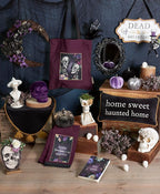 Primitives by Kathy Seasonal Home Decor Lady Skeleton Figurine - Resin, Off White and Bronze, Halloween