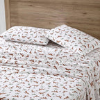 Eddie Bauer- Full Sheet Set, Cotton Flannel Bedding Set, Brushed for Extra Softness, Cozy Home Décor (Fox Trail Orange, Full)