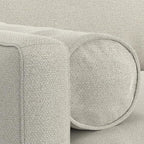 SIMPLIHOME Morrison 72-inch Wide Sofa in Cream White Woven-Blend Fabric, Handcrafted Mid-Century Modern Loveseat for Living Room or Family Room, Single Bench Cushion, Bolster Pillows