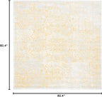 SAFAVIEH Evoke Collection Area Rug - 6'7" Square, Ivory & Gold, Distressed Design, Non-Shedding & Easy to Clean, Ideal for Living Room, Bedroom, Dining Space (EVK256B)