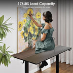 Monomi Electric Height Adjustable Standing Desk, 48x24 Inches, Ergonomic Home Office Sit/Stand Up Desk (Black Steel Frame/Black Top)