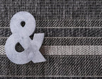 Unique Loom Outdoor Border Collection Area Rug - Soft Border (5' 3" x 8' Rectangle, Black/ Ivory)