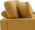 Modular Sectional Couches for Living Room, Modern Loveseat 2-Seater Sofa Couch with Ottoman, Upholstered Couches for Living Room Bedroom, Orange