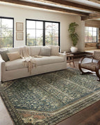 Loloi Magnolia Home by Joanna Gaines Banks Collection BAN-02 Denim/Clay 7'-6" x 9'-6", .13" Pile Height, Machine Washable, Area Rug