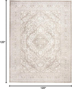 SAFAVIEH Area Rug 10' Square - Reflection Collection - Large - Beige & Cream, Non-Shedding & Easy Cleaning, Ideal for Living Room, Bedroom (RFT668A)