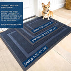 OLANLY Front Door Mat Indoor Outdoor Entrance, Waterproof All-Season, All-Weather Doormat, Sturdy Natural Rubber, Fade Resistant, Low Profile, Easy Clean Patio Porch Entryway Mat, 59x20, Blue