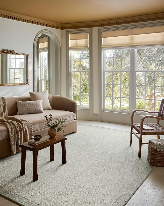 Loloi Magnolia Home by Joanna Gaines Henley Collection HNY-01 Ivory/Spa 3'-6" x 5'-6" Accent Rug