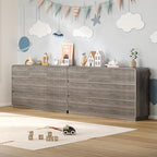 Dresser for Bedroom with 9 Drawers, Fluted Chest of Drawers with Round Curved Corner, Hidden Handles, Modern Wood Storage Organizer for Bedroom, Nursery, Living Room