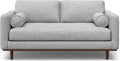 SIMPLIHOME Morrison 72-inch Wide Sofa in Mist Grey Woven-Blend Fabric, Handcrafted Mid-Century Modern Loveseat for Living Room or Family Room, Single Bench Cushion, Bolster Pillows