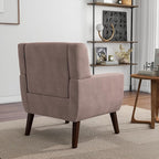 Accent Chair, Modern Velvet Arm Chair for Living Room, Bedroom, Comfy High-Resilient Sponge Reading Chair for Small Spaces （Velvet Silk Pink, Set of 1