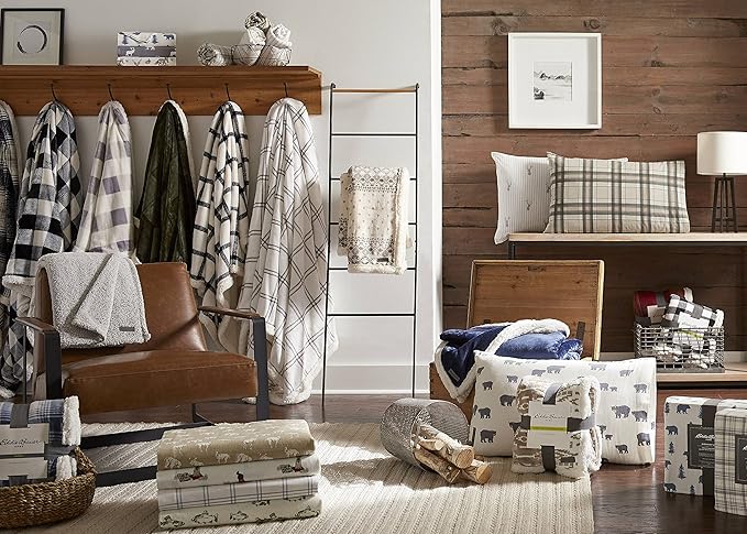Eddie Bauer - Flannel Sheets Queen Size, Anti-Pilling & Wrinkle Resistant Cotton, Touchably Soft for All-Season Comfort - Bed Sheets with Matching Pillowcases & Fitted Sheet (Retriever Adventures)