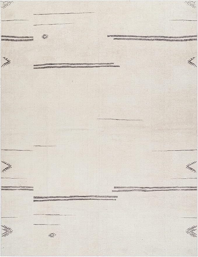 Livabliss x Becki Owens Rivi Moroccan Area Rug , 7'10" x 10', Cream/Charcoal