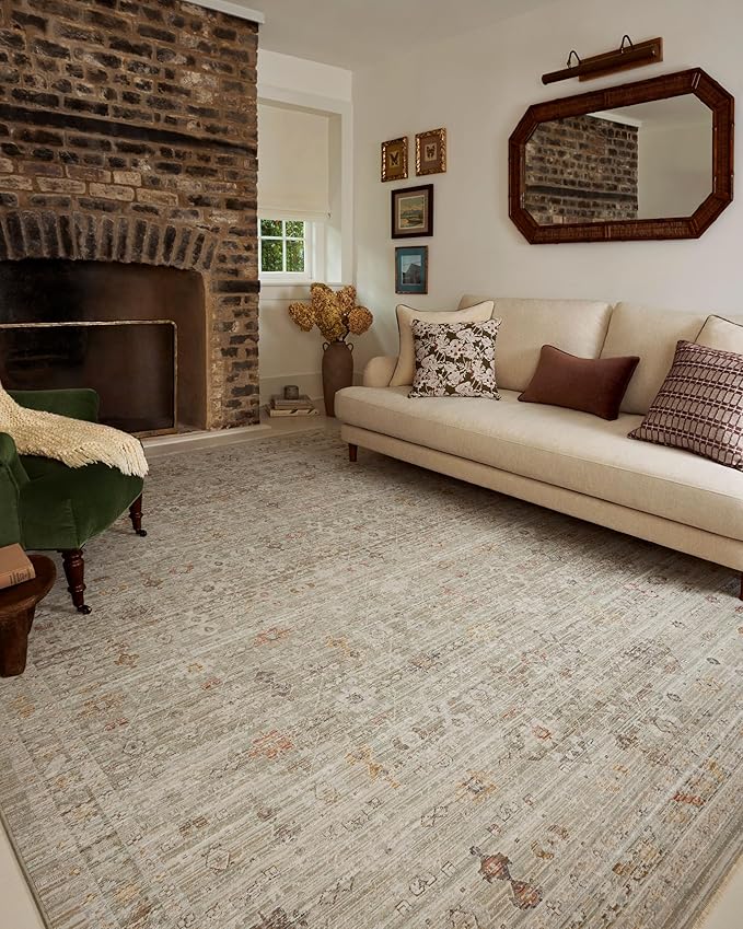 Loloi Chris Loves Julia Ida Collection IDA-04 Spa/Multi 3'-6" x 5'-6", .19" Pile Height, Accent Rug