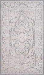 SAFAVIEH Reflection Collection Accent Rug - 2'3" x 4', Light Grey & Cream, , Non-Shedding & Easy Cleaning, Ideal for Foyer, Living Room, Bedroom (RFT665C)