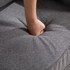 90 Inches Cloud Modular Sectional Sofa, U Shaped Linen Couch with Reversible Chaise, 3 Seater Convertible Comfortable Sofa Couch for Living Room/Apartment, Grey