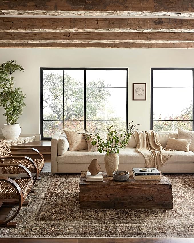 Loloi Magnolia Home by Joanna Gaines Sinclair Collection SIN-01 Rust/Lagoon 2'-3" x 3'-9", .25" Pile Height, Machine Washable, Accent Rug