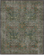 RUGGABLE x Morris & Co Washable Area Rug– Blackthorn Forest Green 8x10, Stain-Resistant, Non-Slip – Large Machine Washable Rugs for Living Room, Bedroom, Hallway, Entryway & Office–with Cushioned Pad