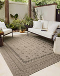 Loloi Chris Loves Julia Providence Collection PRC-06 Charcoal/Dove 3'-9" x 5'-9", .12" Pile Height, Indoor/Outdoor Accent Rug