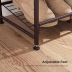 SONGMICS Shoe Rack, 3 Tier Shoe Organizer for Closet, Holds up to 12 Pairs of Shoes, Shoe Rack for Front Door Entrance, Metal Shoe Shelf with Adjustable Tilt Angle, for Entryway, Garage, Bronze