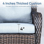 Patio Chair Cushions 5 Packs - Outside 22x24 High Back Water-Resistant Cushion with Zipper Cover for Outdoor Glider Rocking Chairs Loveseat 3-seat Couch Sofa – Baby Blue/Buckle