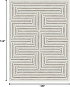 RUGGABLE x Jonathan Adler Machine Washable Modern Area Rug – Labyrinth Camel/Ivory 9x12, Stain-Resistant, Non-Slip – Large Rugs for Living Room, Bedroom, Hallway, Entryway & Office–with Standard Pad