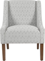 Homepop Home Decor | Upholstered Classic Swoop Arm Accent Chair | Accent Chairs for Living Room & Bedroom | Decorative Home Furniture, Gray Leaf