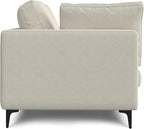 SIMPLIHOME Ava Sofa in 100% Recycled Polyester Tightly Woven Performance Fabric, Cream, 90-inches Wide, Handcrafted Mid-Century Modern Style Sofa for Living Room or Couch for Family Room