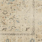 RUGGABLE Washable Vintage Area Rug – Kamran Ivory Opal 6x9, Stain-Resistant, Non-Slip – Medium Machine Washable Rugs for Living Room, Bedroom, Hallway, Entryway & Office–with Standard Pad