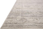 Loloi Magnolia Home by Joanna Gaines Millie Collection MIE-01 Silver/Dove 9'-6" x 9'-6", .25" Pile Height, Round Area Rug