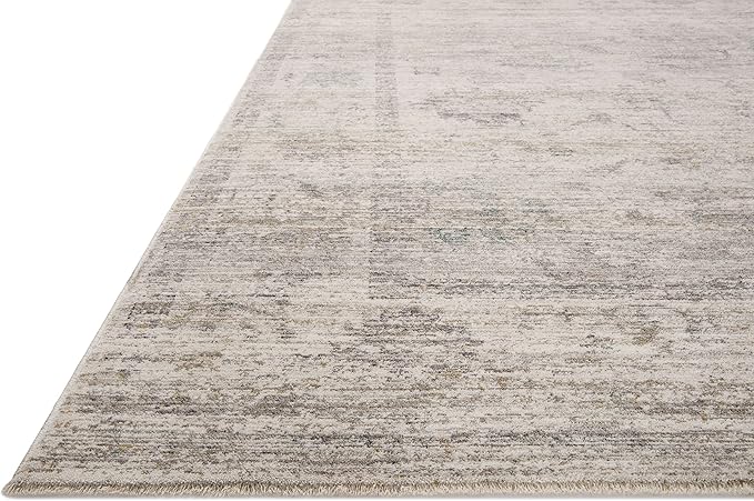 Loloi Magnolia Home by Joanna Gaines Millie Collection MIE-01 Silver/Dove 7'-10" x 7'-10", .25" Pile Height, Round Area Rug