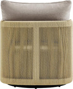 CHITA Braid Swivel Accent Chairs, Modern Comfy FSC Certified Armchair with Paper Cord & Wood Frame for Living Room and Bedroom, Fully Assembled - Linen