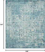 SAFAVIEH Evoke Collection 9' x 12' Blue/Ivory EVK256C Oriental Distressed Non-Shedding Living Room Bedroom Dining Home Office Area Rug