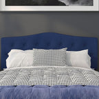 BizChair Tufted Upholstered Queen Size Headboard in Navy Fabric