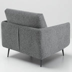 Mid-Century Accent Chair,Modern Oversized Armchair for Living Room,Comfy Upholstered Reading Accent Chairs for Bedroom,Single Sofa Chair (Dark Grey-1PACK)