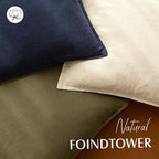Foindtower Pack of 2, Decorative Linen Soild Throw Pillow Covers Soft Accent Cushion Case Boho Farmhouse Neutral Pillowcase for Couch Sofa Bedroom Living Room Home Decor 18 x 18 Inch Natural Beige