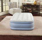 Beautyrest Hi-Loft Twin Size Air Mattress with Vertical Beam Construction, Edge Support, External Pump and Puncture Resistant Vinyl for Guests and Camping (Pack of 2)