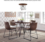 Signature Design by Ashley Mid Century Centiar Dining Bucket Chair Set of 2, Black and Brown