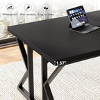 LITTLE TREE 78.7 Inch Large Executive Desk, Extra Long Computer Office Desk Workstation, Modern Simple Style Laptop Table, Sturdy Wooden Writing Workstation for Home Black