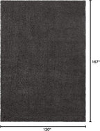 Unique Loom Solid Shag Collection Area Rug (10' x 13' 11" Rectangle, Graphite Gray)